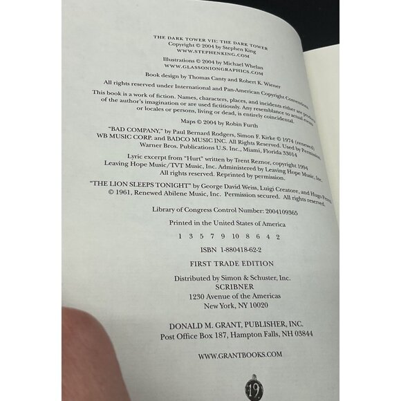 Stephen King "The Dark Tower VII" Hardcover First Edition 2004 - Picture 4 of 4